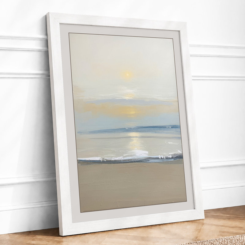 Golden Shore Coastal - Framed Print, A3 - 42.0 x 29.7 cm, White