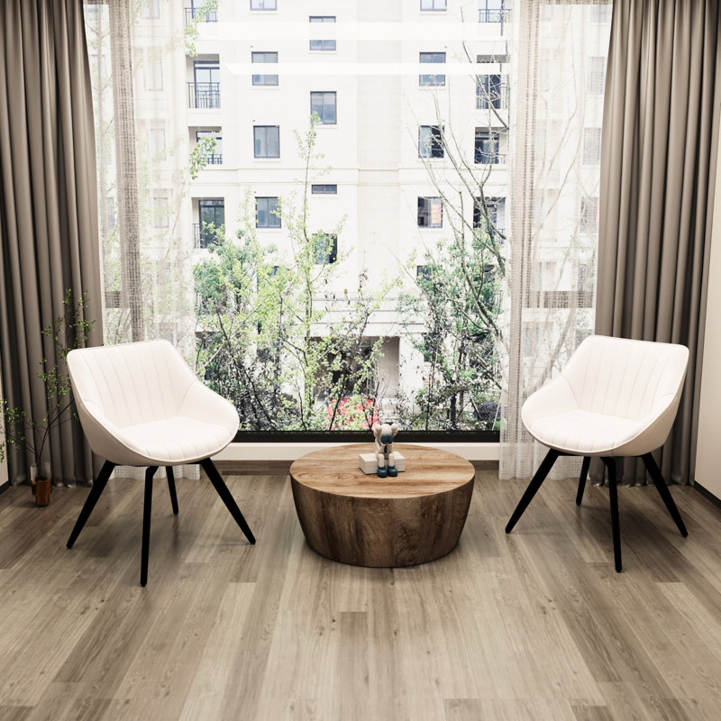 Table basse de 29,53 po et 2 chaises en PU de style médiéval, chaises au toucher doux, assemblage facile pour appartement avec grand espace