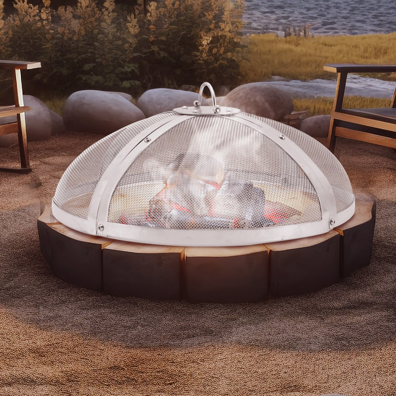 Round Stainless Steel Mesh Fire Pit Spark Screen Cover