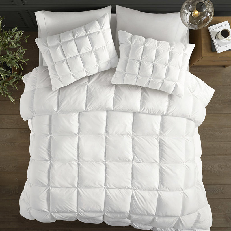 Full/queen Overfilled Comforter, Down Alternative Fill, 100% Microfiber, 3d Puff Stitching, Jump Tack Design, Even Winter Warmth, Corner Loops, - For Lofty Appearance, Stitched, Quilting,