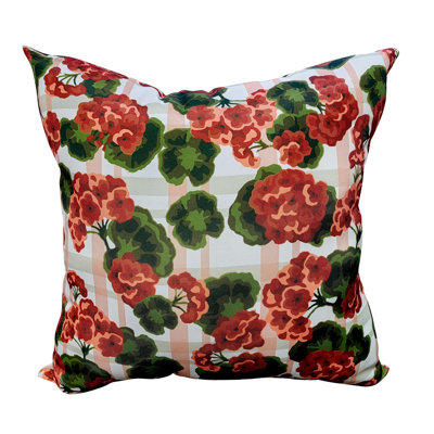 Country Geranium Classic Outdoor Square Throw Pillow, 16in.