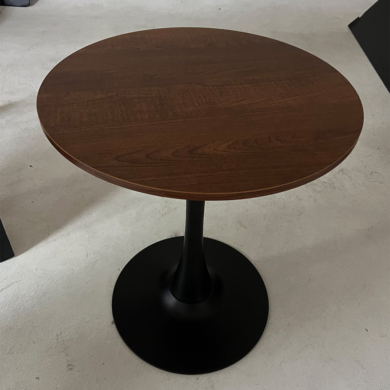 Metal Base Dining Table, Natural Wood/Black
