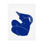 Petit doyen bleu assis sur toile nue-105648158