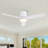 48" White Blades Lowe Profile Ceiling Fans With Light