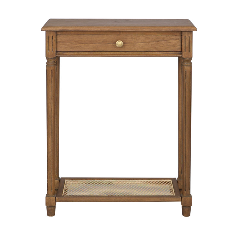 Console Carterlee avec tiroir et tablette de canne, Brun