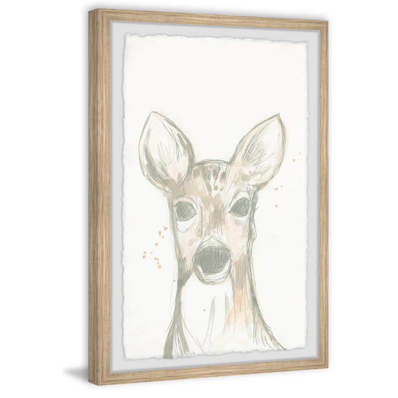 Deas Deer Cameo II - Drawing, 30cm H x 20cm W