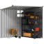 4 x 6ft Lean to Garden Metal Shed, Outdoor Storage Shed with Window, 2 Vents and Lockable Door for Patio, Navy