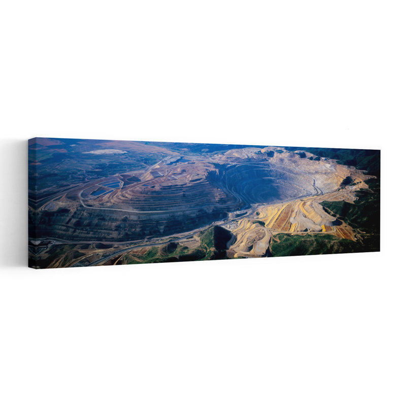 Aerial View Of Copper Mines Utah USA by Vito Palmisano - Wrapped Canvas Panoramic Print, 50.8 cm H x 152.4 cm W