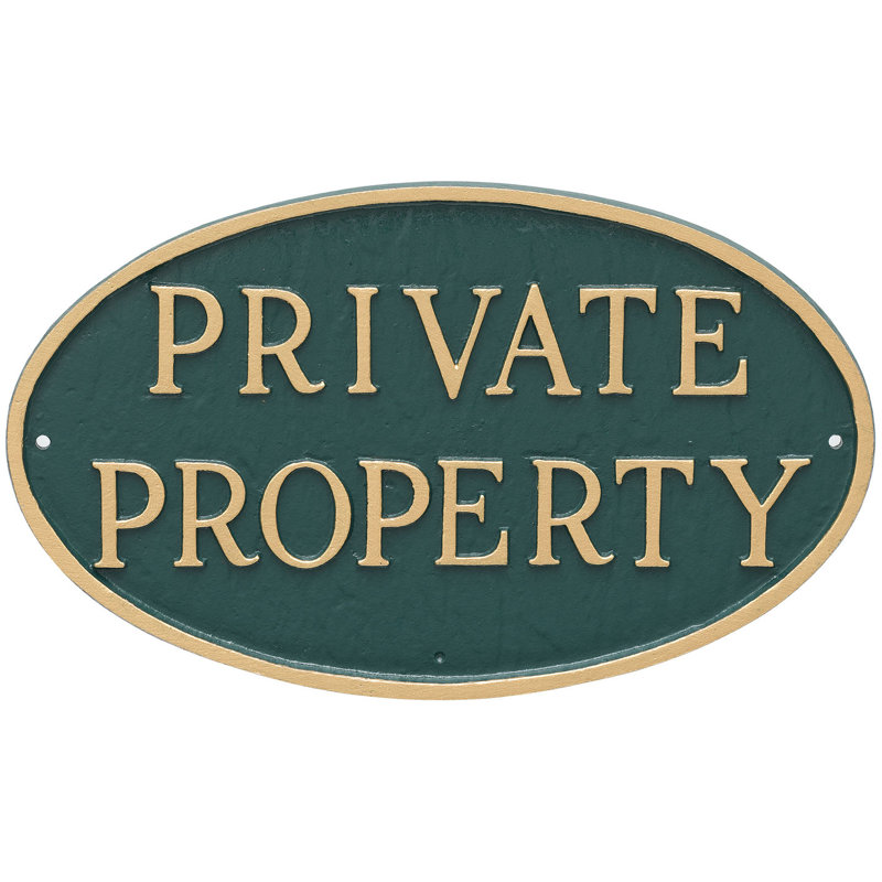 Weather Resistant Metal Garden Plaque, Hunter Green/Gold