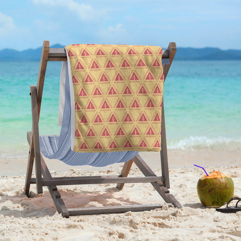 Barbra Beach Towel, Light Yellow/Dark Burgundy
