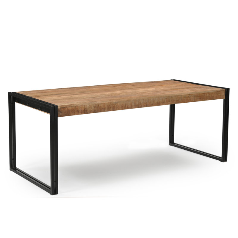 Table de salle à manger à tréteaux en bois massif Almodovar de Loon Peak, Manguier scié, H 30 po x L 71 po x l 35,5 po