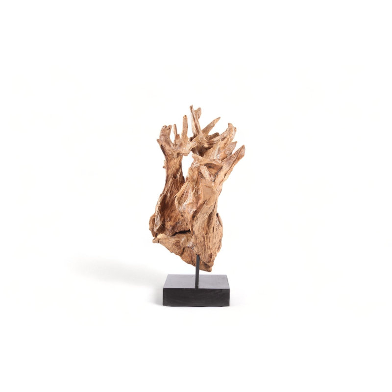 Table Top Organic Teak Sculpture- 38" Inch Tall