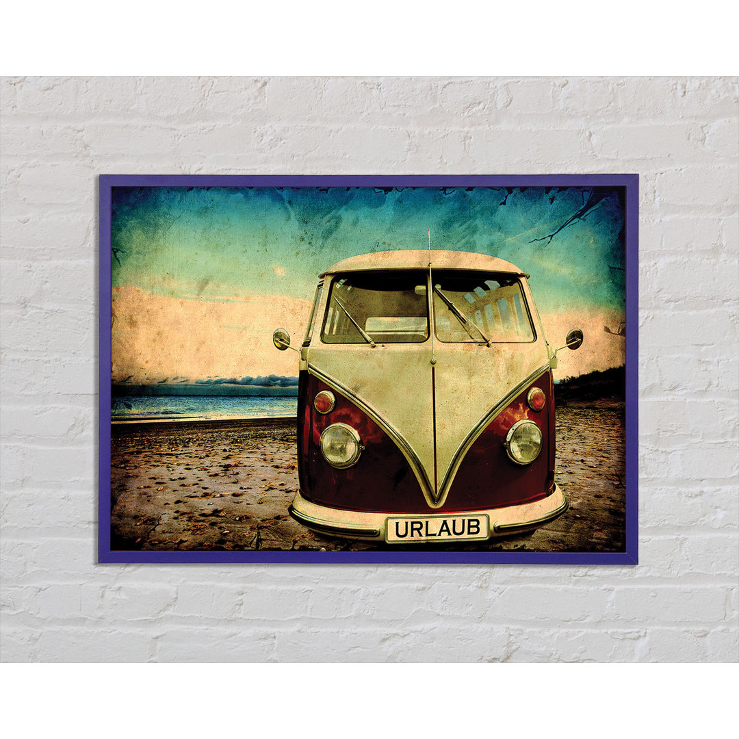 Strand VW Camper Van Gerahmter Druck Wandkunst