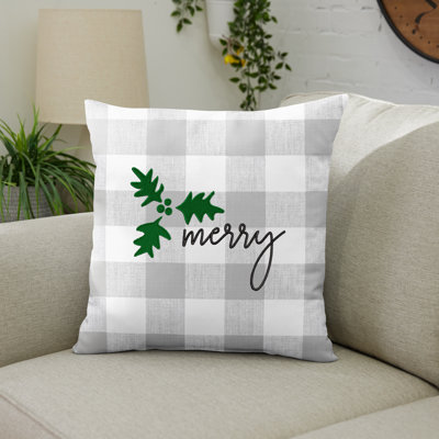 Embroidered Outdoor Throw Pillow