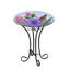  Solar LED Floral Glass Butterfly Bird Bath with Stand