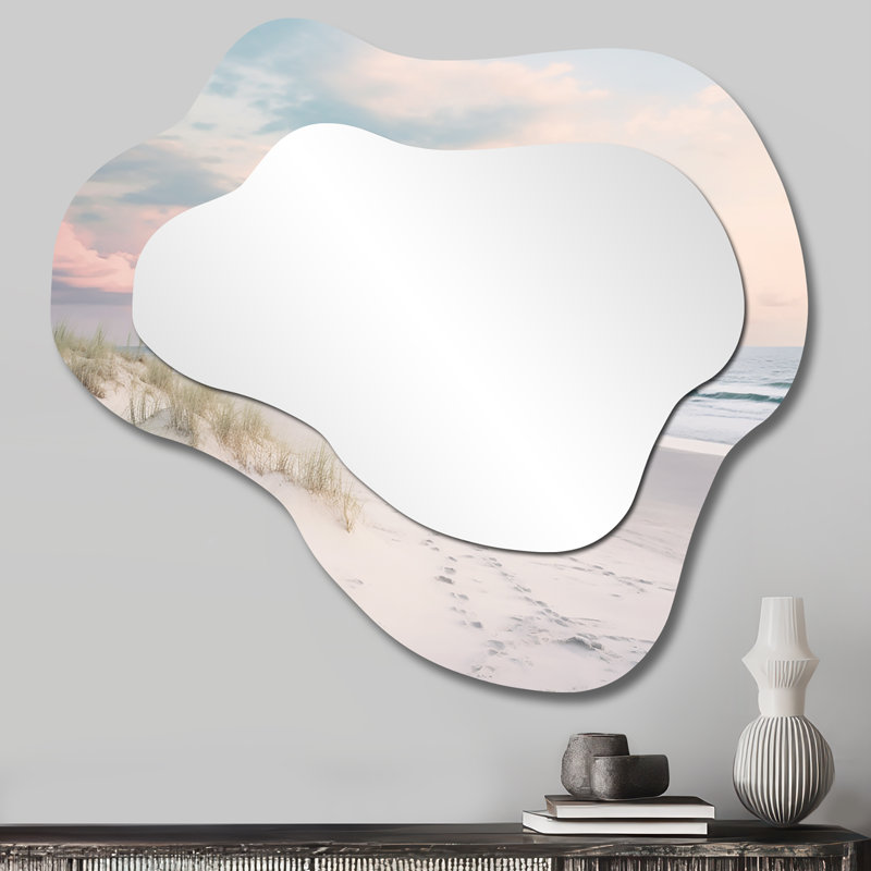 Miroir mural irrégulier de plage Beach Serenity, 25 po x 28 po