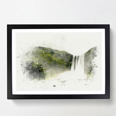 Waterfall in Selfoss Iceland in Abstract - Picture Frame Graphic Art Print
