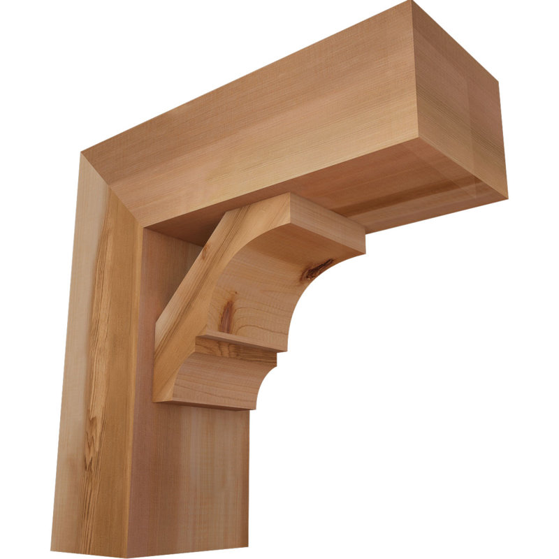 Support de bloc Balboa avec entretoise décalée, 20 po x 20 po, Cèdre rouge occidental de l 7 1/2 po (lisse)