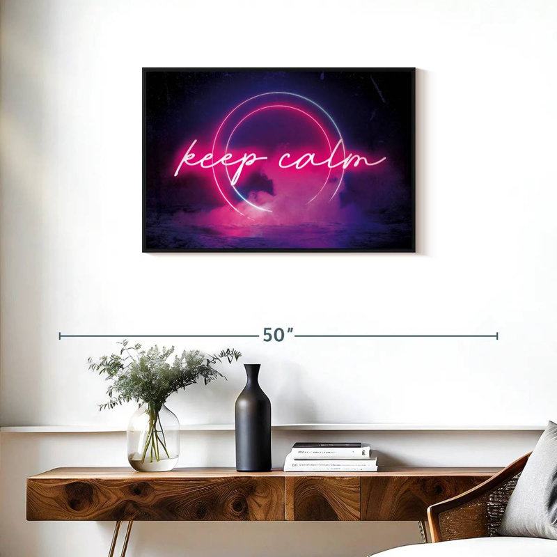 Tergel Keep Calm Neon, 21" H x 31" W