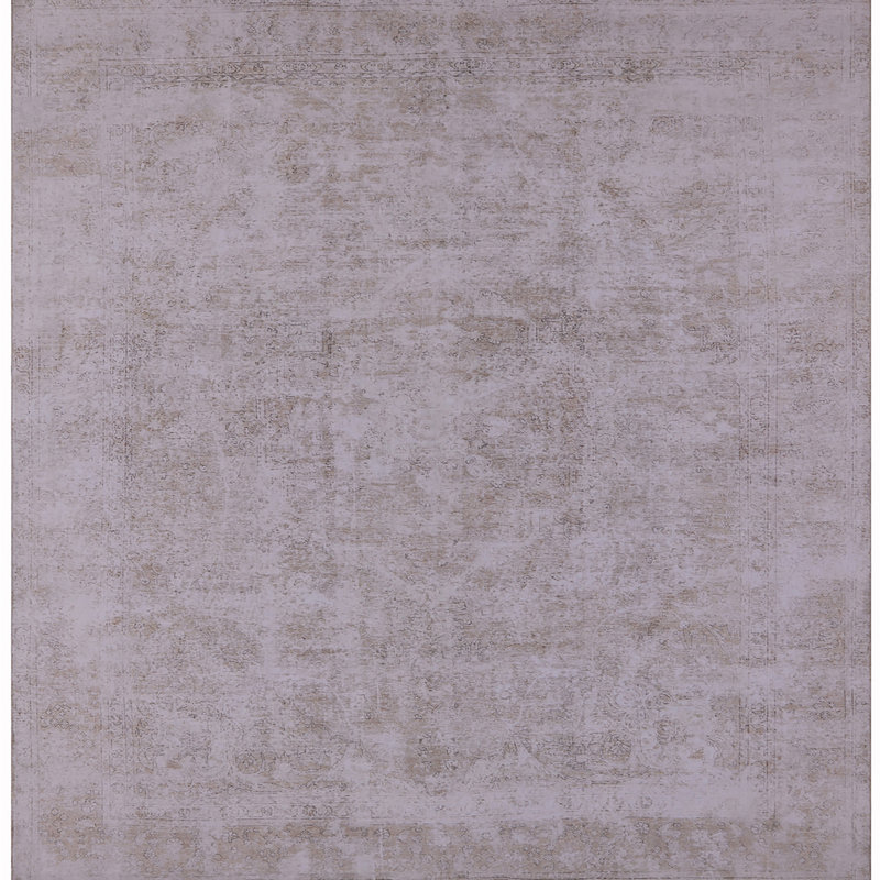 Tapis oriental gris Mireille, Carré 7 pi