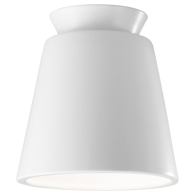 Logan Outdoor Flush Mount, Gloss White/Bisque, LED (Integrated)