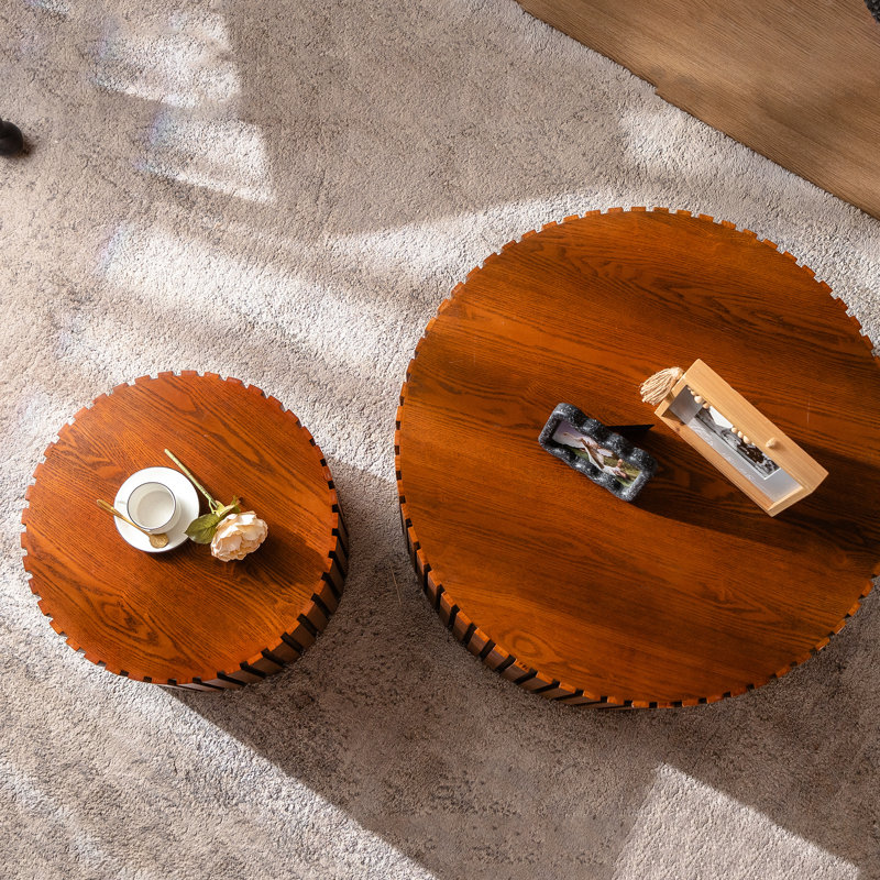 Table basse sans assemblage en noyer pour petit salon, noyer