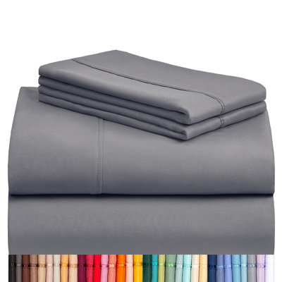 Luxclub 4 PC Light Gray Queen Silky Soft Cooling Extra Deep Pocket Performance Sheet Set