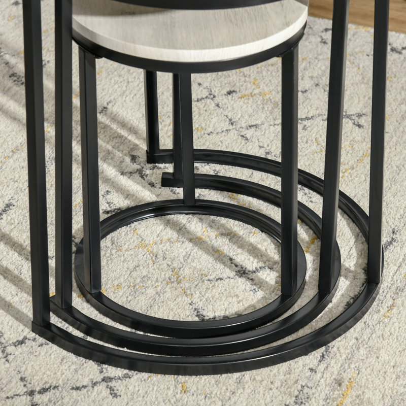Ensemble de 3 tables basses Frame, Gris