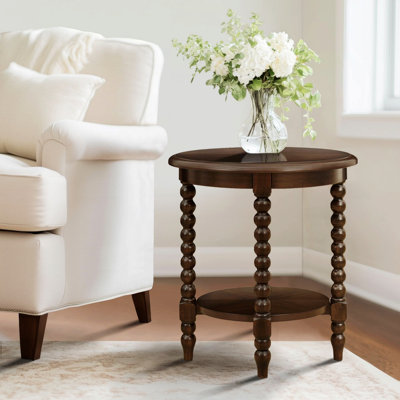 Table de bout ronde traditionnelle avec tablette
