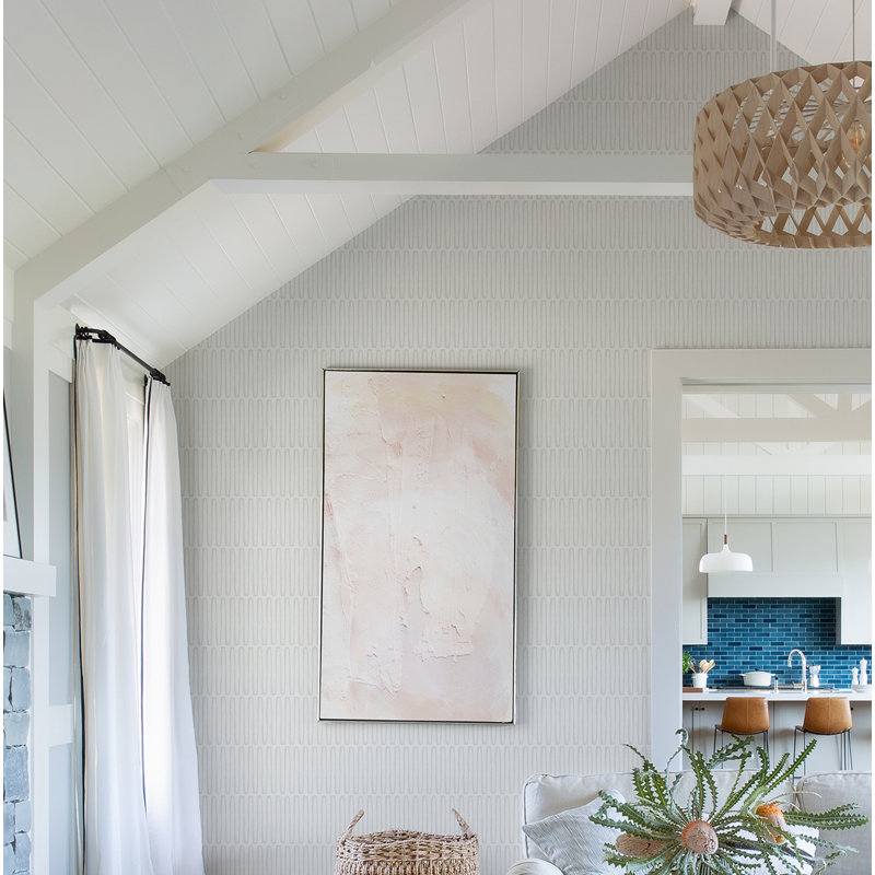 Hannah Geometric Wallpaper Roll, Light Gray