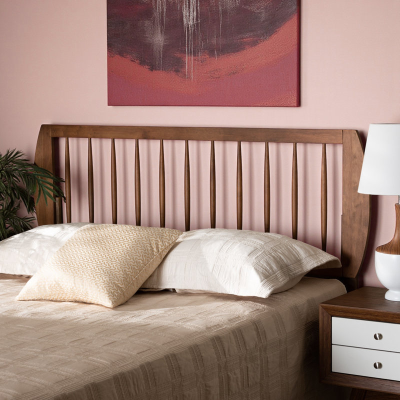 Horizon King Size Spindle Headboard with Rustic Oak Finish, 49.84" H X 82.72" W X 0.63" D, King