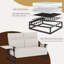 Canapé-lit de 49,6 po de largeur avec accoudoirs de style moderne Mid-Century pour petits espaces, canapé à 2 places revêtu de tissu galvanisé à haute résistance avec plateau latéral-1121210526