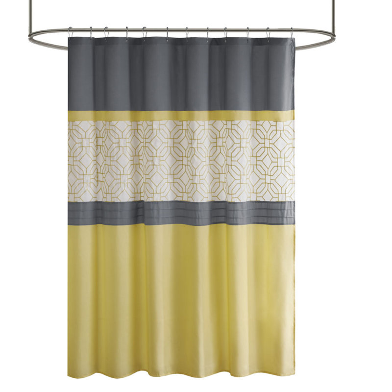 Embroidered And Pieced Shower Curtain