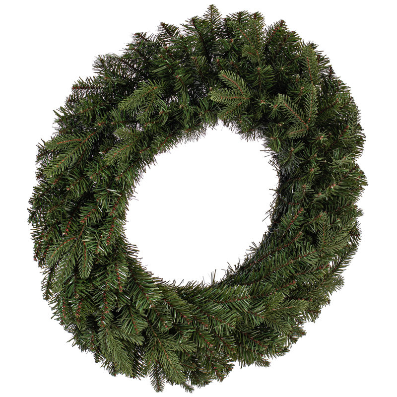  Couronne artificielle épinette 48 "non éclairée 48" avec 468 mélanges réalistes de pointes en PE / PVC, 48 po x 48 po