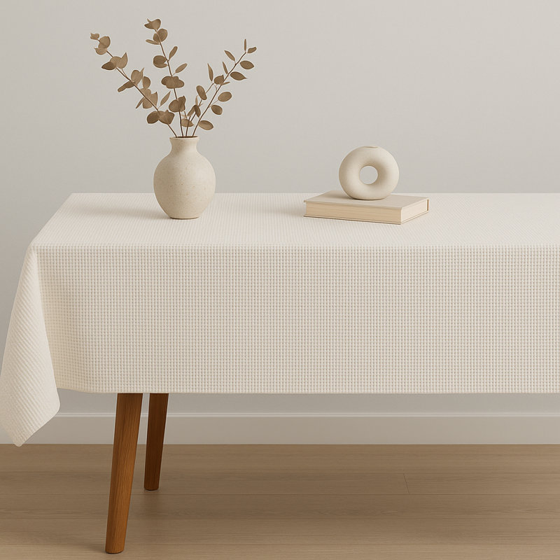 Nappe Waffle Weave, L 56 po x L 88 po, Ivoire ivoire
