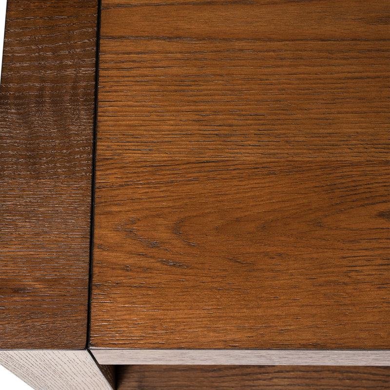 Artemis Large Dark Brown Oak Coffee Table with Storage Shelf
