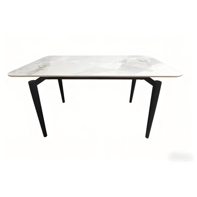 Rhys Dining Table with Sintered Stone Top & Metal Legs