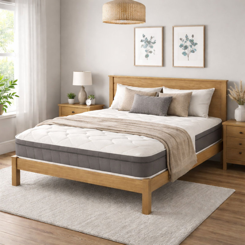 Luxury Medium Euro Top Hybrid Pocket Mattress with Memory Foam, Small Double (4')