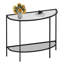 2-Tier Half Moon Console Table - Dark Walnut (Narrow 36.22" Entryway/Sofa Table with Storage, Mid-Century Modern Small Entryway Table, Easy Assembly)-422563000-422562981