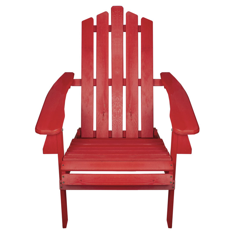 36" Classic Folding Wooden Adirondack Chair, Red