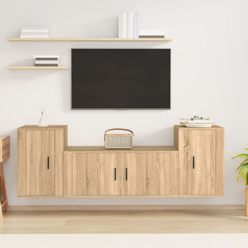 Avalene TV Stand, 15.8"H x 39.4"L x 13.6"W, Sonoma Oak