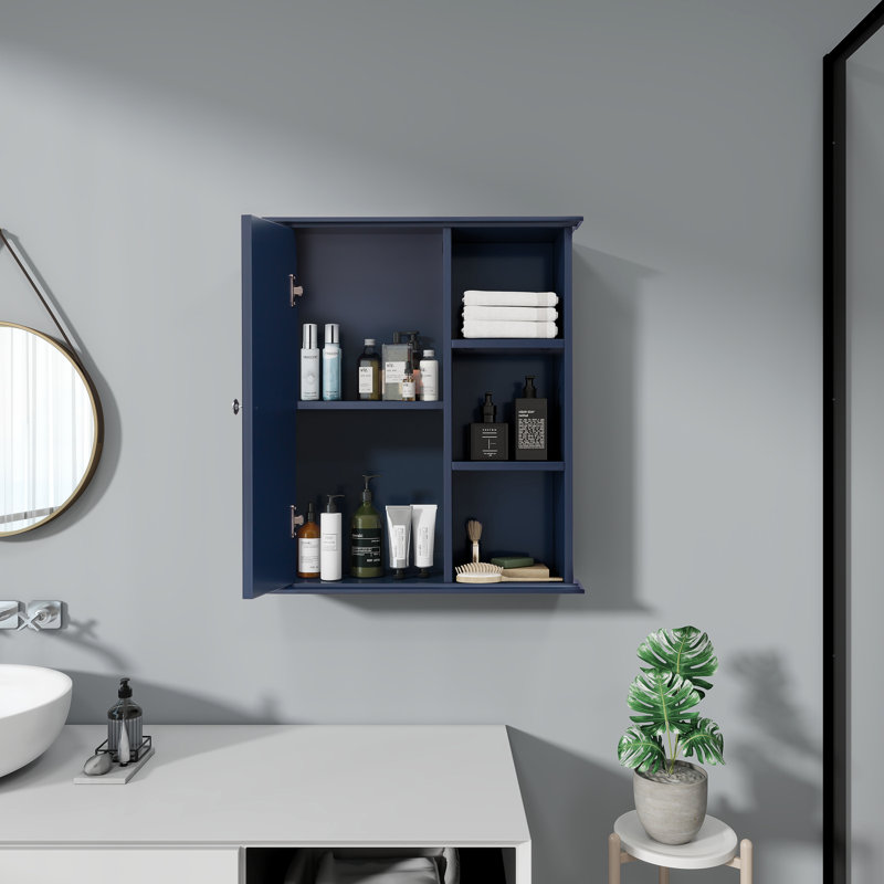 Dayonte Wall Bathroom Cabinet Over The Toilet Storage, Dark Blue