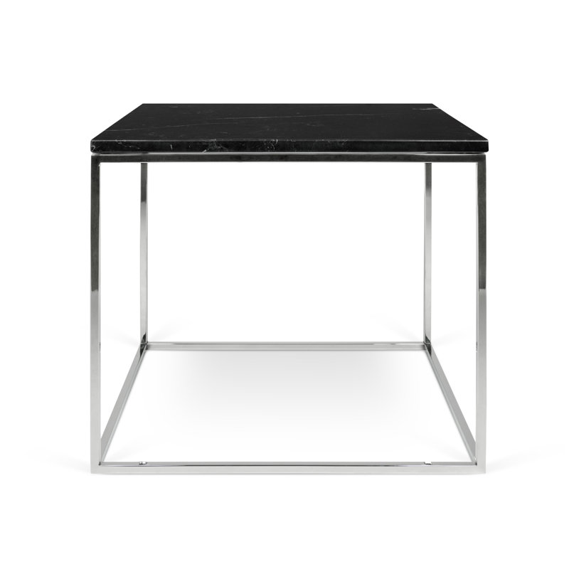 Tonya Frame End Table, Black, Chrome