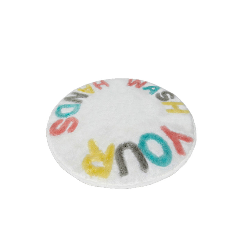 Tapis de bain antibactérien en acrylique antidérapant de 35,4 pouces de diamètre | 100% acrylique, hauteur de poils de 0,4 pouce, 1450 g / m² | Lavable à la machine à 86 ° F, facile d'entretien | Parfait pour les salles de bain sécuritaires et élégantes, durable et doux