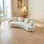 Canapé modulaire incurvé 102 po avec 4 coussins Bou Beige Boucle