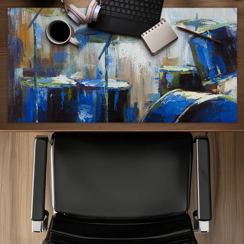 Asbtract drums - 15.75"x31.50" Desk mat
