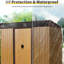 Remise de rangement extérieure en métal 8 pi x 6 pi pour la pelouse (café). . Conception de ventilation. Gardez votre intérieur bien rangé avec une porte verrouillable spacieuse. Imperméable. Équipement de patio idéal