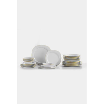 Kamra Piece Porcelain China Dinnerware Set - Service for 6