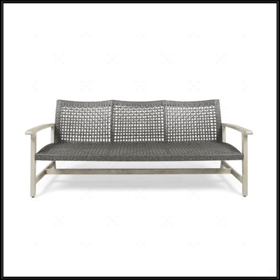 Wood + Wicker 3 Seater