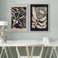 «White Line Contraste Blue Backround Abstract Swirly Modern Art Mid-Century Modern», 2 pièces sur toile-99015792-99015789